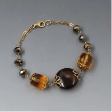 Citrine, Agate and Gold Vermeil Bracelet