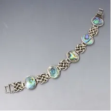 Abelone Shell and Sterling Silver Bracelet
