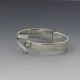 Mexico Solid Sterling Silver and Crystal Bangle