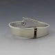 Mexico Solid Sterling Silver and Crystal Bangle