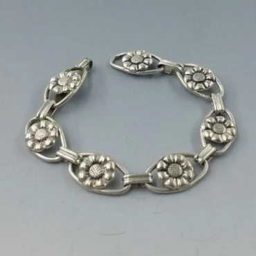 Danish 830 Silver Floral Girls Bracelet