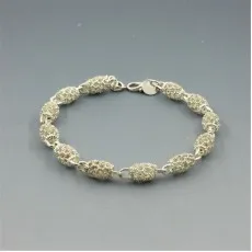 Textured Sterling Silver Bead Bracelet