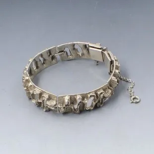 RELO Silver Modernist Abstract Bracelet