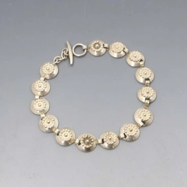 Herman Siersbol Sterling Silver Flower Bracelet