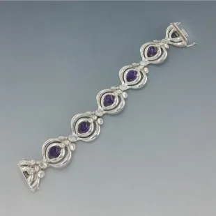 TEKA  Chunky Silver and Amethyst Bracelet