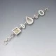  Biwa Pearl, Agate, Druzy and Sterling Silver Bracelet