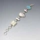  Biwa Pearl, Agate, Druzy and Sterling Silver Bracelet