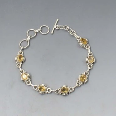 Citrine and Sterling Silver  Bracelet