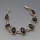 Amethyst and Silver Modernist Link Bracelet