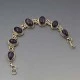 Amethyst and Silver Modernist Link Bracelet