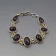 Amethyst and Silver Modernist Link Bracelet