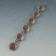 PERLI Germany Open Backed Amber and Silver  Bracelet