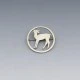 Sterling Silver Deer in Circle Brooch