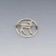 Sterling Silver Deer in Circle Brooch