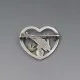 Georg Jensen Dolphins in Heart Brooch #312 