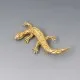 Gold Tone Lizard Brooch