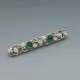 Green Chrysoprase and Silver Floral Brooch