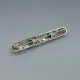 Green Chrysoprase and Silver Floral Brooch