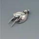 NE FROM Two Leaf  Silver Brooch
