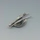 NE FROM Two Leaf  Silver Brooch