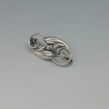John Lauritzen Denmark Silver Floral  Brooch