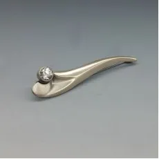 Sten and Laine Rock Crystal Silver Curve Brooch