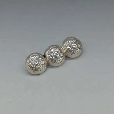  Scandinavian 830 Silver Flower Trio Brooch 