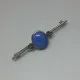 Oval Blue Chalcedony Sterling Silver Brooch