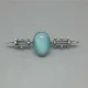 Art Deco Style Aqua Chalcedony Brooch