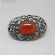 Bernard Instone Style Oval Carnelian and Silver Brooch 