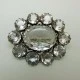 Vintage Crystal and Silver Flower Brooch