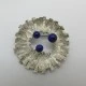 Vintage Sterling Silver Modernist Flower Brooch