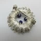 Vintage Modernist Sterling Silver  Flower Design Brooch