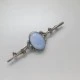 Blue Chalcedony Sterling Silver Vintage Brooch
