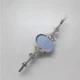 Blue Chalcedony Sterling Silver Vintage Brooch