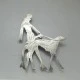 Large Borzoi Dog Walker Sterling Silver Brooch