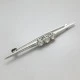 Sterling Silver Crystal Bar Brooch