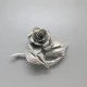 Ecco Sterling Silver Rose Vintage Brooch UK