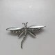 Dragonfly Mother of Pearl Silver Vintage Brooch
