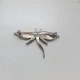 Dragonfly Mother of Pearl Silver Vintage Brooch