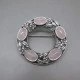 Bernard Instone Style Rose Quartz  and Silver Brooch 