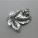 Silver Leaf and Flower Design Brooch