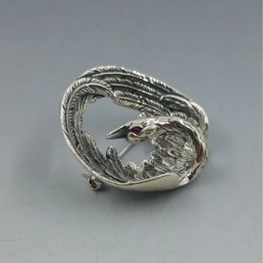 Beautiful Sterling Silver Swan Brooch