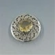 Citrine and Silver Scottish Shield Brooch