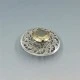 Citrine and Silver Scottish Shield Brooch