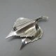 Sterling silver double leaf brooch