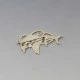 Silver Double Dolphins Brooch