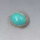Chinese Turquoise and Sterling Silver Brooch