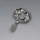 Rare William Fuglede Amber 830 Silver Brooch
