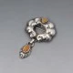 Rare William Fuglede Amber 830 Silver Brooch